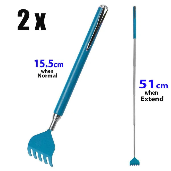2 x Massage Tool Handy Extendable Back Scratcher Handy Pen Style Pocket 51cm