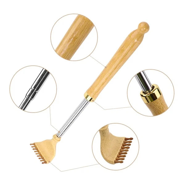 Portable Extendable Bamboo Back Scratcher Telescopic Body Itch Scratcher