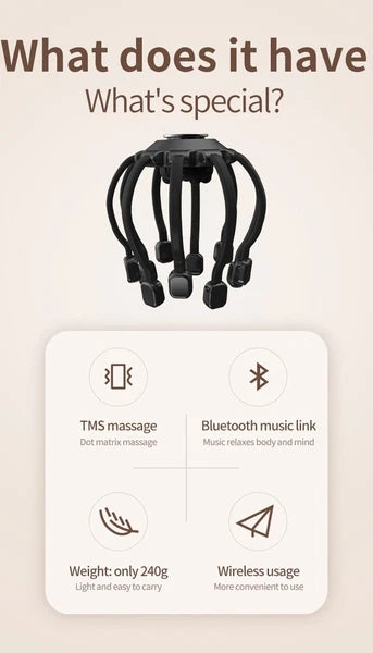 Electric Head Massager Head Scratcher Bluetooth Music Vibration Scalp Massage