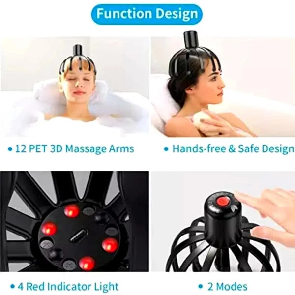 Octopus Claw Head Massager Scratcher Scalp Massage Relax Calm Stress Relief USB