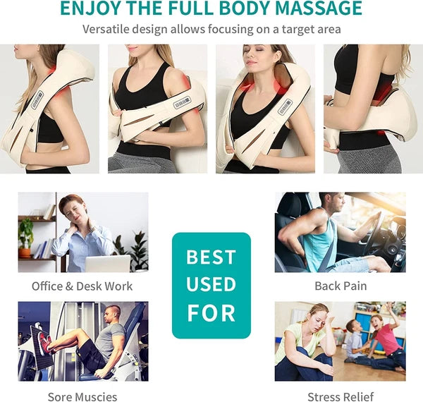 Shiatsu Neck and Back Massager with Soothing Heat, Nekteck Electric Deep