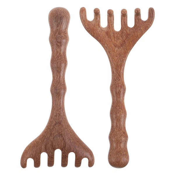 2pcs Head Massager Scalp Wooden Portable Head Scratcher Massager Wood Combs for