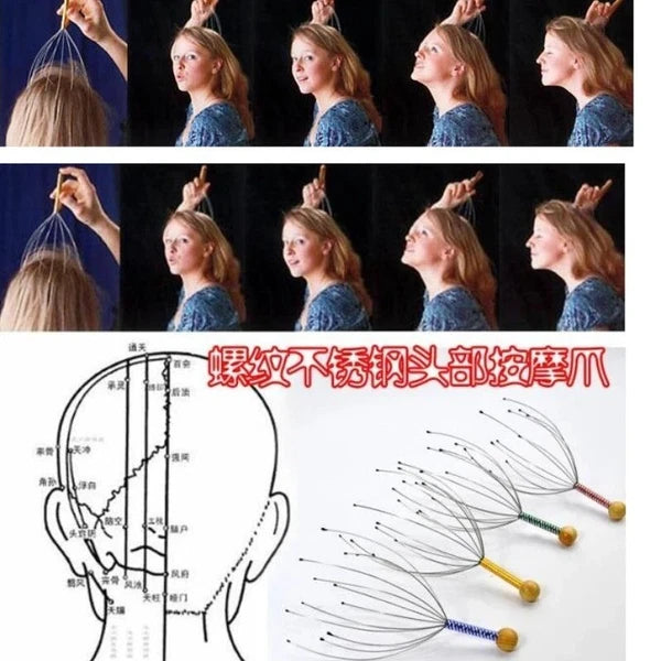 Octopus Scalp Massager - Relaxing Head Scratcher Stress Relief Hair Health UK