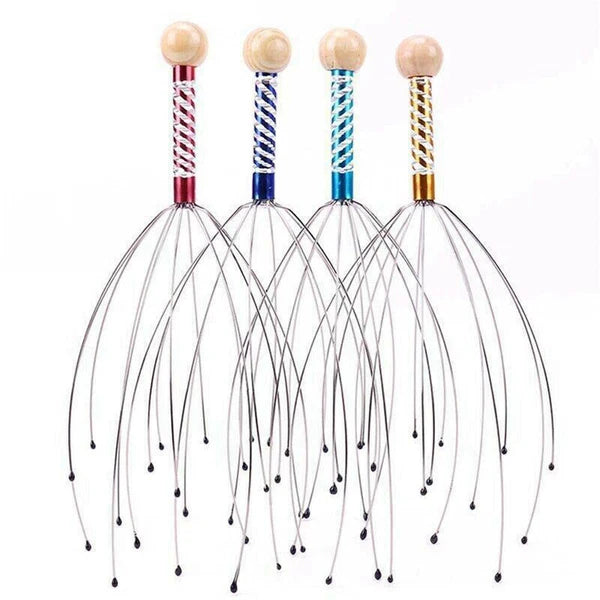 2pc/set Head Massager Metal Scalp Neck Body Natural Relax Pain Relief Scratcher