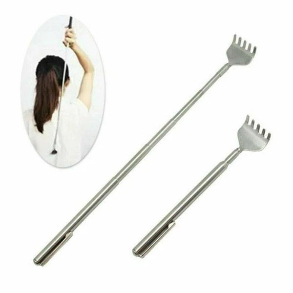 Extendable Telescopic Back Scratcher Metal Hand Claw Massager Pocket Clip AU
