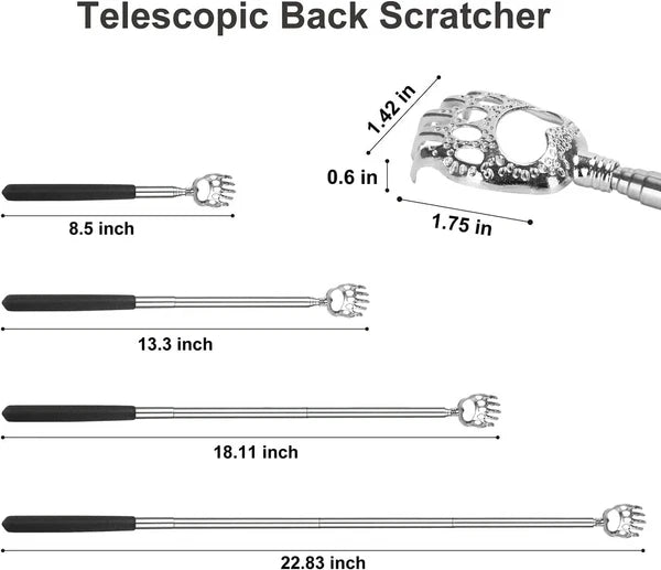 Telescopic BEAR CLAW BACK SCRATCHER Metal Extending Extendable Massager Portable
