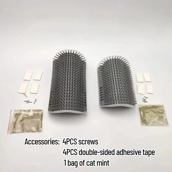 Wall-Mounted Cat Scratcher & Self-Groomer: Pet Brush, Hair Remover & Massage Too