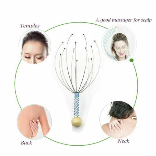 Hand Neck Scalp Head Therapeutic Massager Scratcher Octopus Free Shipping