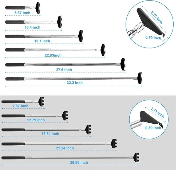 Luxury 2-Pack Telescoping Back Scratcher Set - Portable Stainless Steel Relief