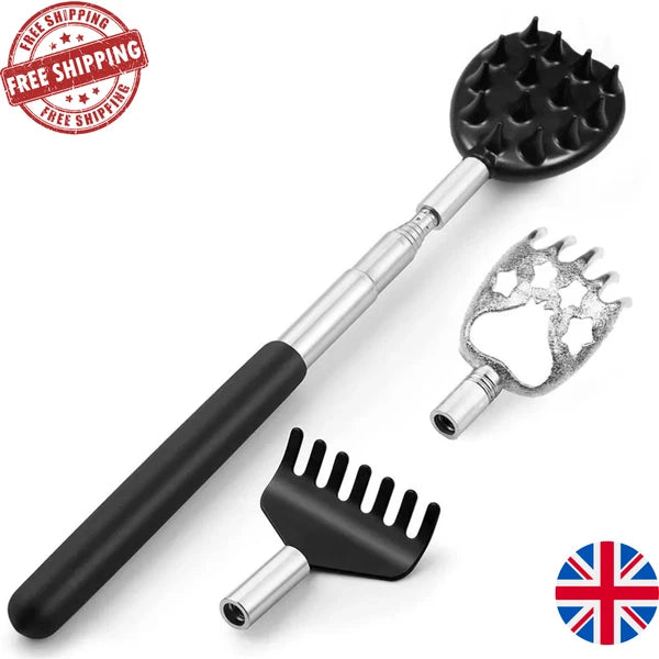 3-in-1 Telescopic Back Scratcher Set - Extendable Massager & Itch Relief Tool