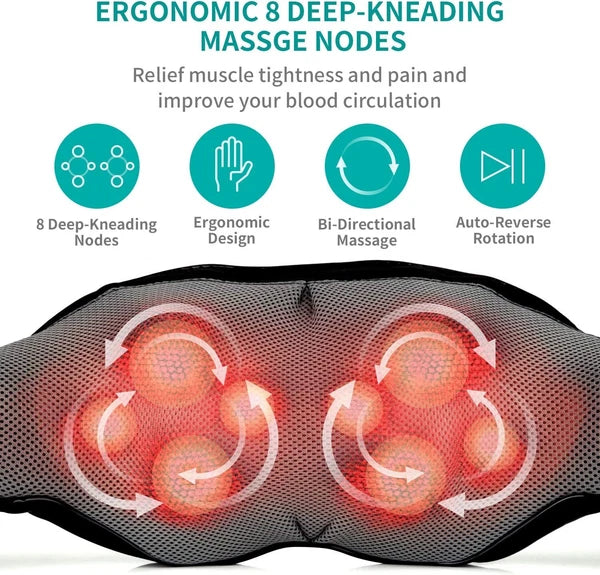 Shiatsu Neck and Back Massager with Soothing Heat, Nekteck Electric Deep